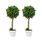 Lambu Artificial Plants Faux Lavender Topiary Set of 2 for Front Door Green