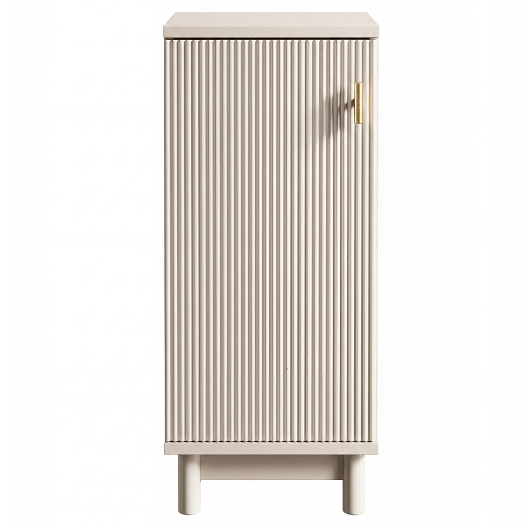 Levede Bathroom Cabinet Freestanding Storage Cupboard Slim 3 Tier Shelves Cream