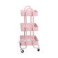 Levede 3 Tiers Kitchen Trolley Cart Pink