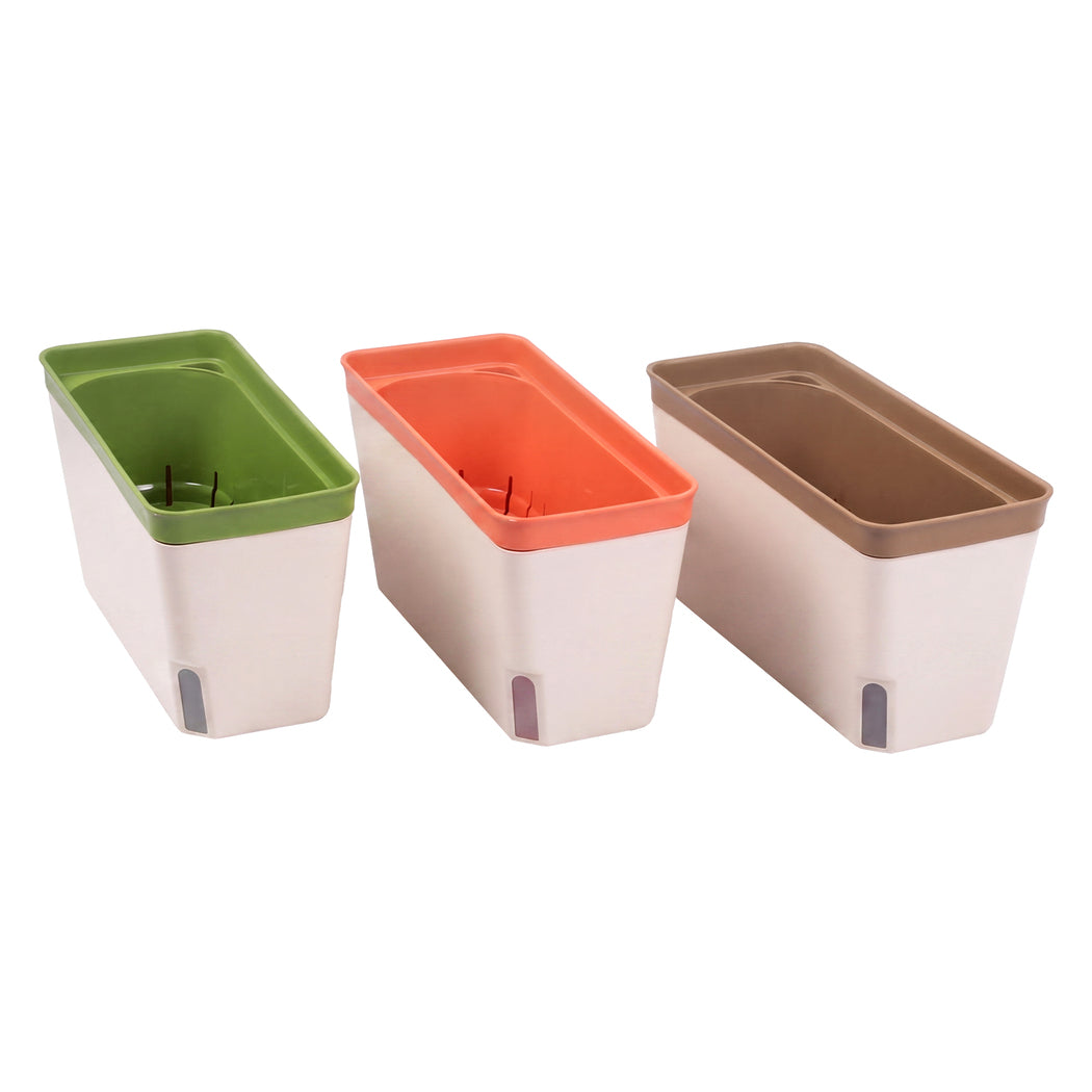 Toque Self Watering Plant Pots 3 Pcs Indoor Planter Box Vegetable Flower Garden