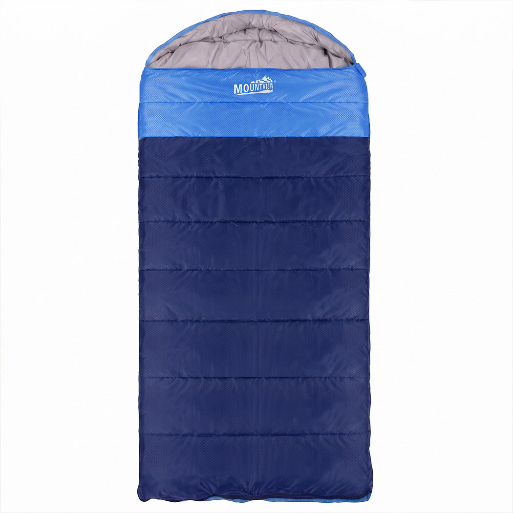 Mountview Sleeping Bag Extra Wide 230x100cm 3 Season Waterproof Hiking Blue