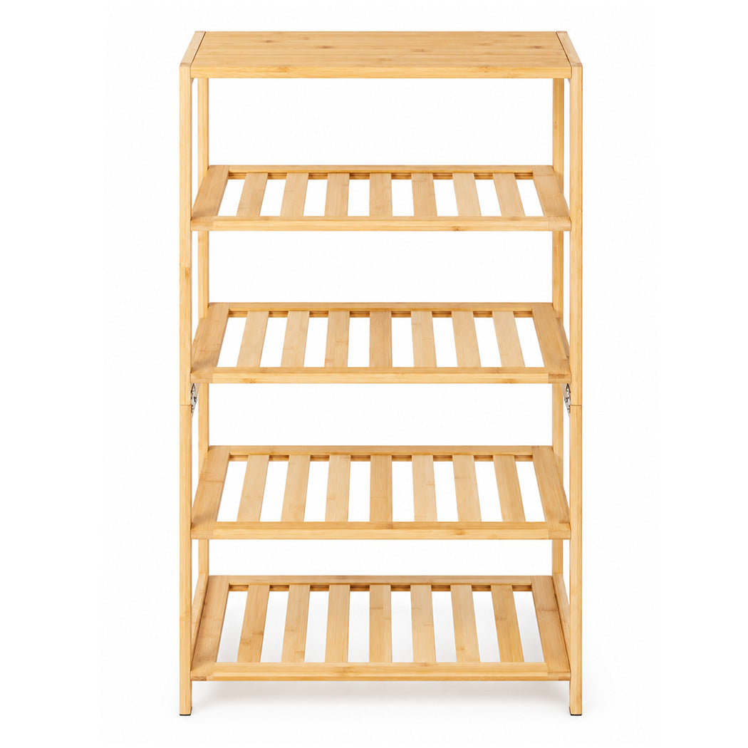 Levede Shoe Rack 5 Tier 25kg Storage Stand Multipurpose Shelfs Entryway Bamboo