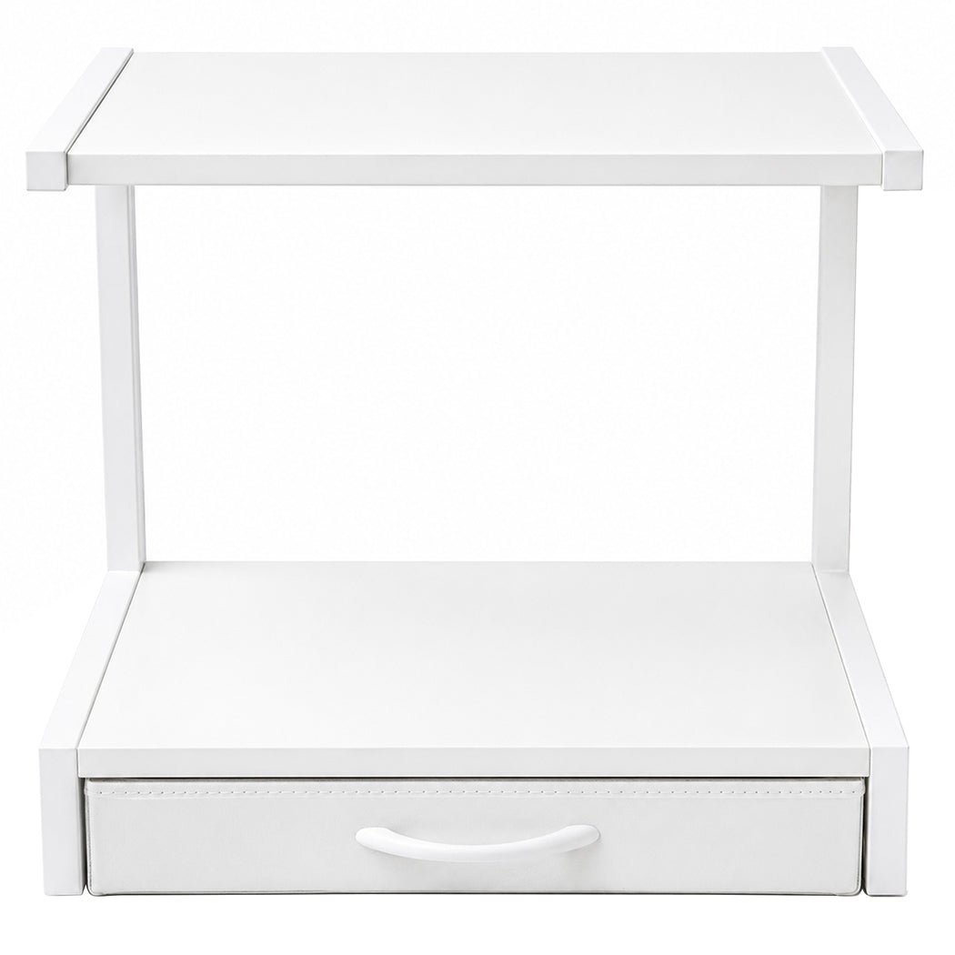 Levede 2 Tier Printer Stand Storage Shelf Desk Organiser Rack Drawer Office