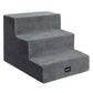 Pawz 3 Steps Pet Stairs Dog Ramp High Density Foam Grey
