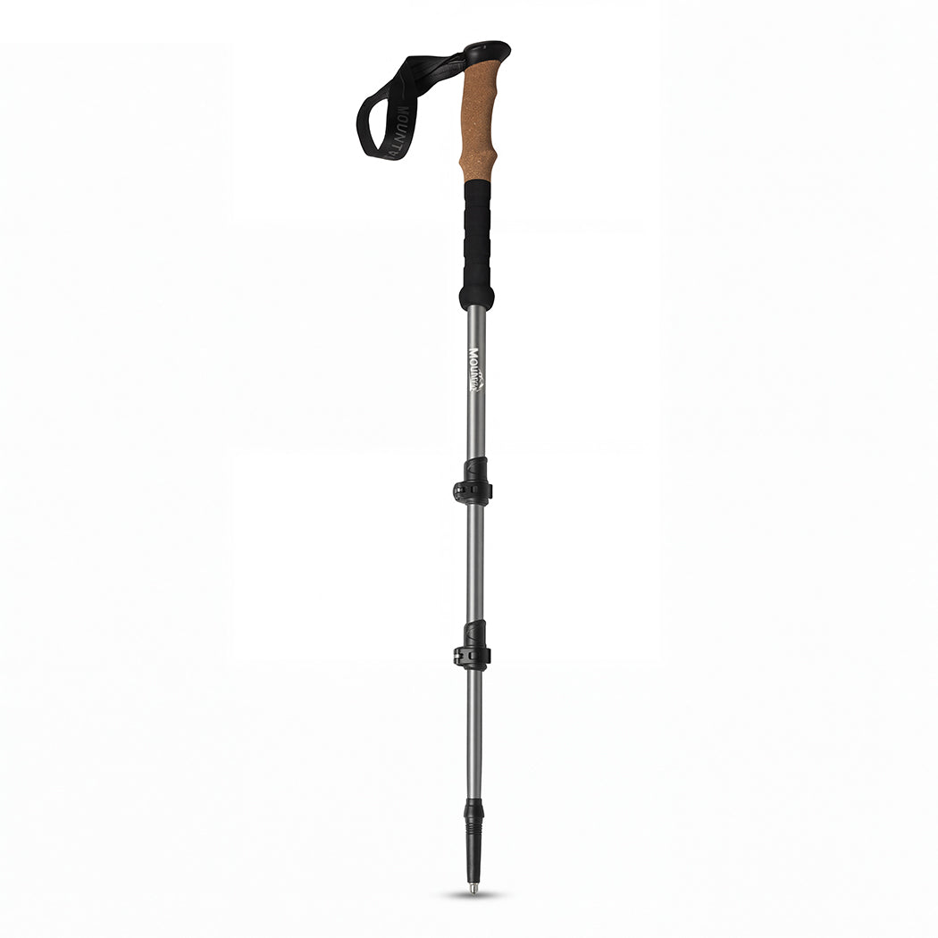 Mountview 2 Pcs Hiking Trekking Poles Walking Stick Adjustable Lightweight Grey