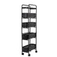 Levede 5 Tier Storage Trolley Slim With Pull Out Drawers For Home Kitchen Black
