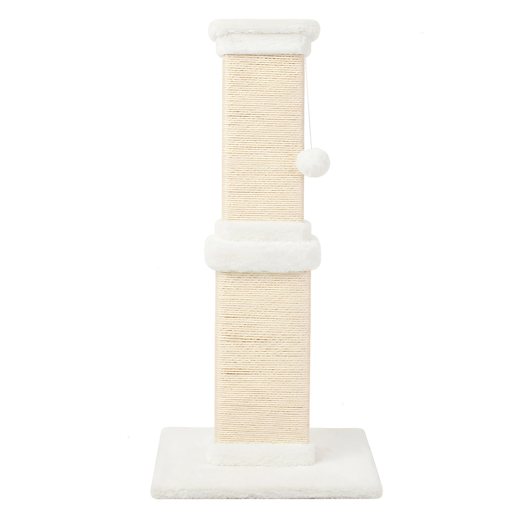PaWz Cat Scratching Post 83cm Tall Sisal with Stable Base for Large Adults White