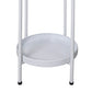 Levede 2 Tiers Plant Stand Metal Flower White Medium