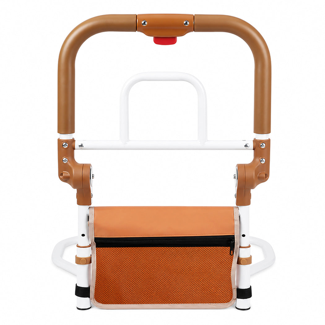 Levede Bed Rail Foldable 2 Handle Adjustable Height Non-Slip Grip Orange