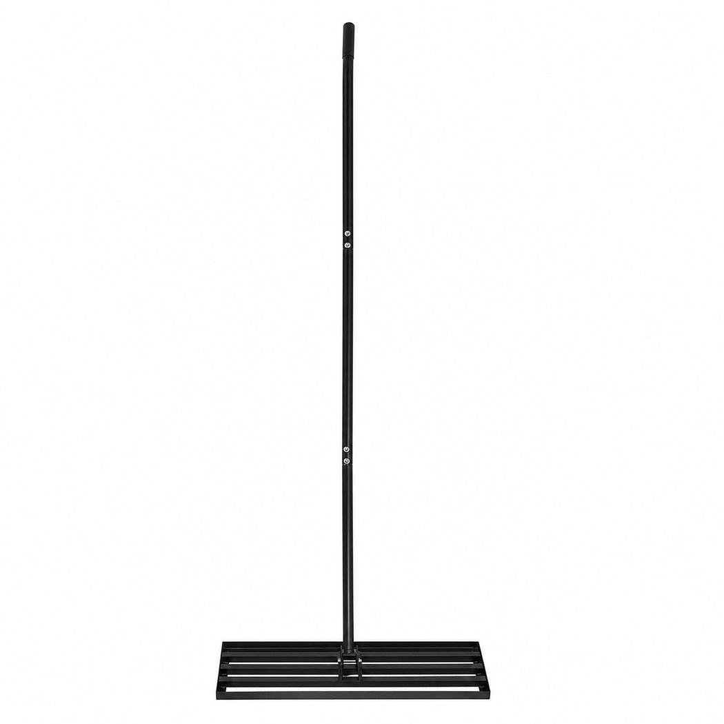 Lambu Lawn Levelling Rake Heavy Duty 75x25cm Steel Head Adjustable Handle Black