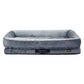PaWz Extra Extra Large Dog Bed Orthopedic Dog Bed Bolstered Support Velvet Grey