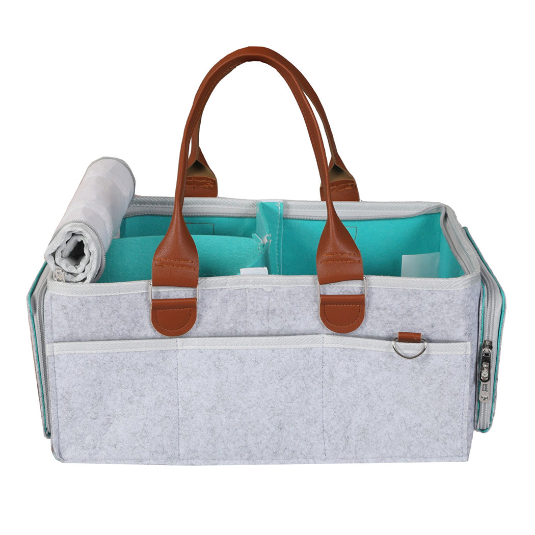 Bo Peep Baby Nappy Caddy Organiser Waterproof Liner With Shoulder Strap Grey