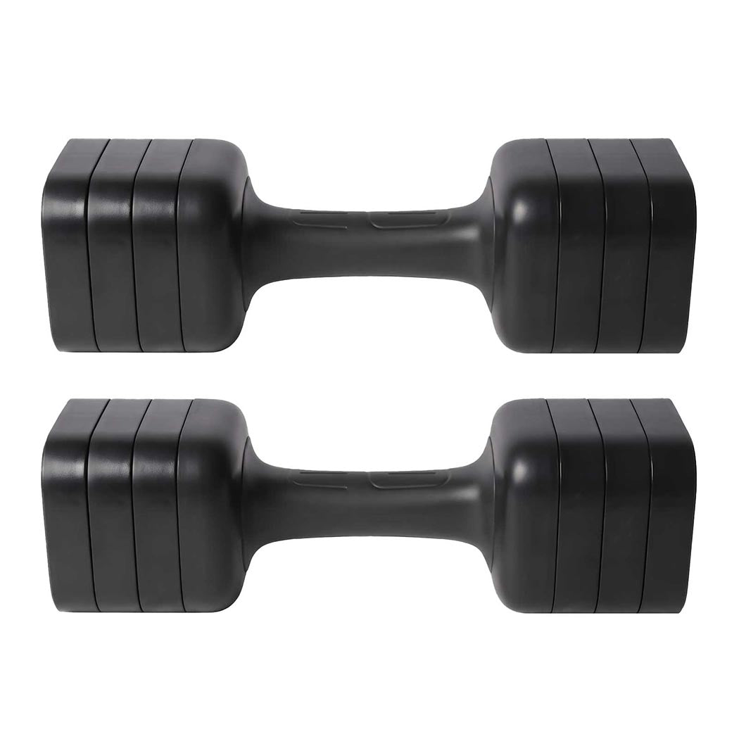 Centra Dumbbell Set Adjustable Dumbbells With TPU Grip For Home Gym Black 2pc