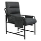 Levede Metal Framed Lounge Chair Linen in Dark Grey