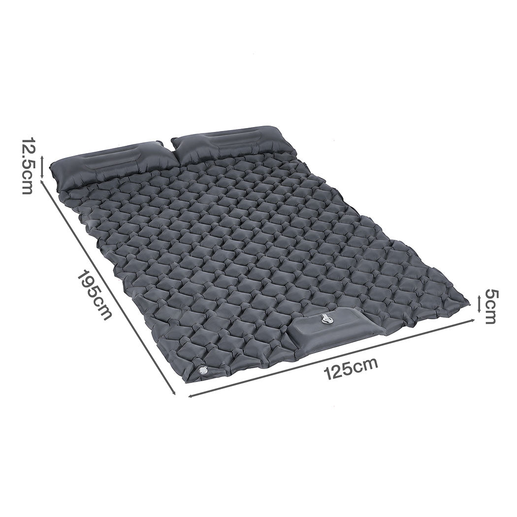 DreamZ Camping Mattress Sleeping Pad Inflation 40D Nylon TPU Camping Grey
