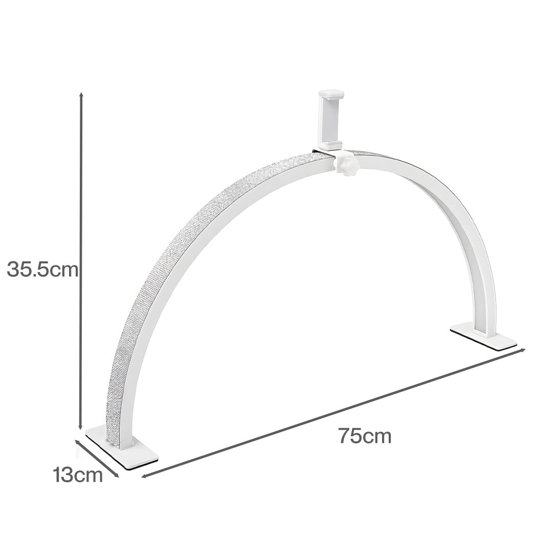 Emitto Nail Light Half Moon Desk Lamp Dimmable Salon Lash Phone Clip White