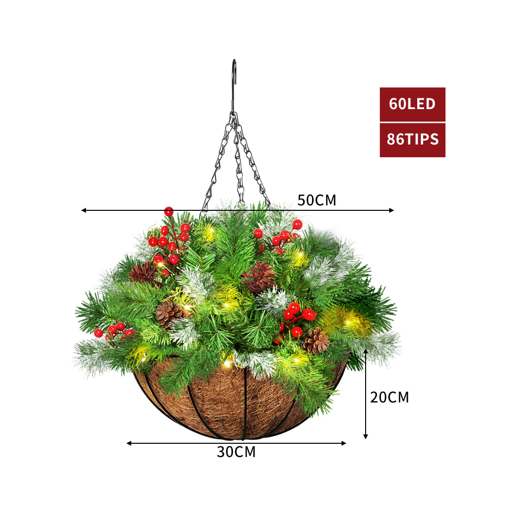 Santaco Christmas Hanging Basket Ornaments 30CM