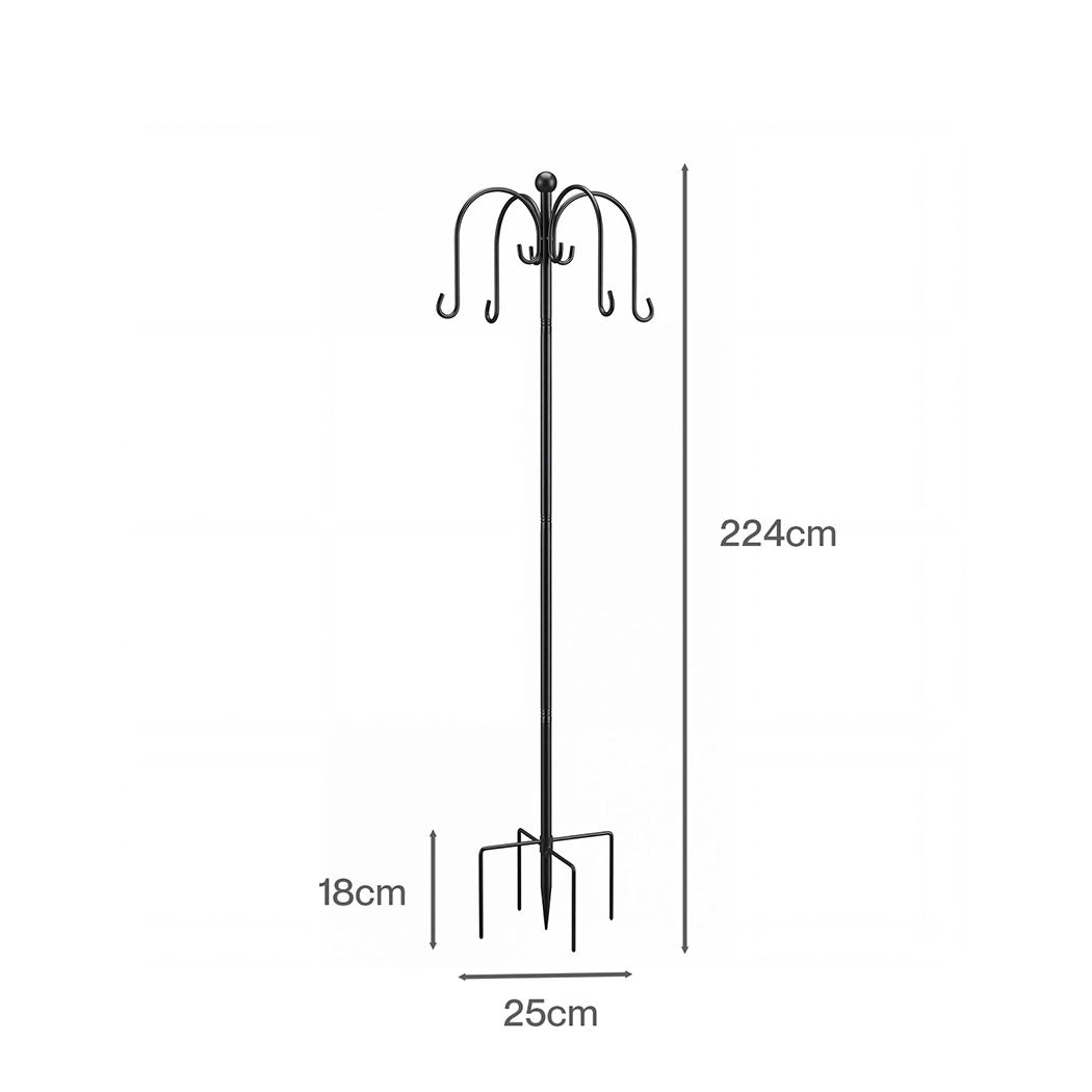 Toque Bird Feeder Pole Station Hanging Stand Adjustable 8 Hooks Outdoor 224cm