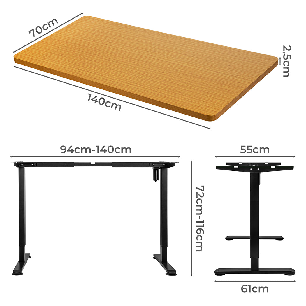 Levede Motorised Standing Desk Adjustable 140cm Natural 1000x 1MM
