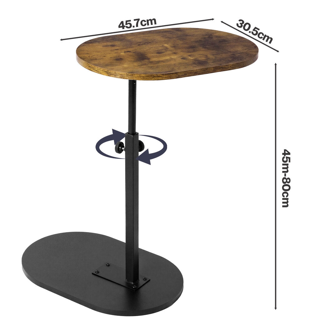 Levede C Shaped Side Table Adjustable Height 360° Rotating Laptop Sofa End Table