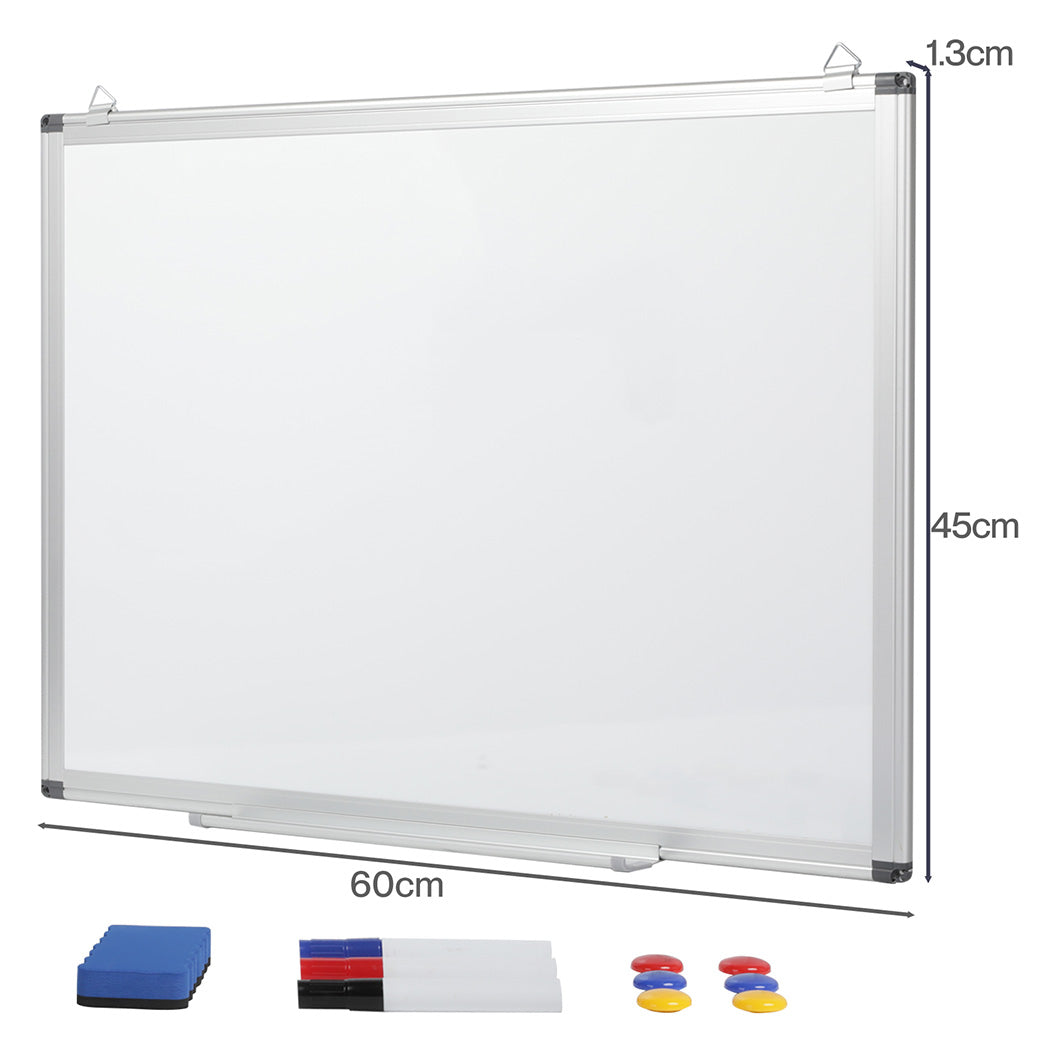 Levede Magnetic Whiteboard Smooth Dry Erase Board with 3 Pens for Office White