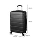Dimensions diagram of the black Slimbridge suitcase and extended handle