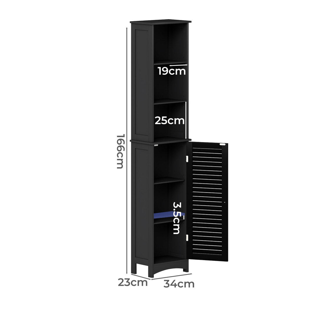 Levede Tall Bathroom Cabinet Storage 166cm Tallboy Cupboard Adjustable Shelf