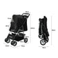 PaWz 4 Wheels Pet Stroller Dog Cat Cage Black