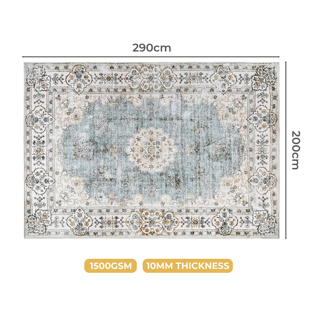 Marlow Floor Rug Short Pile Washable Vintage Carpet Soft Plush Non Slip 200x290
