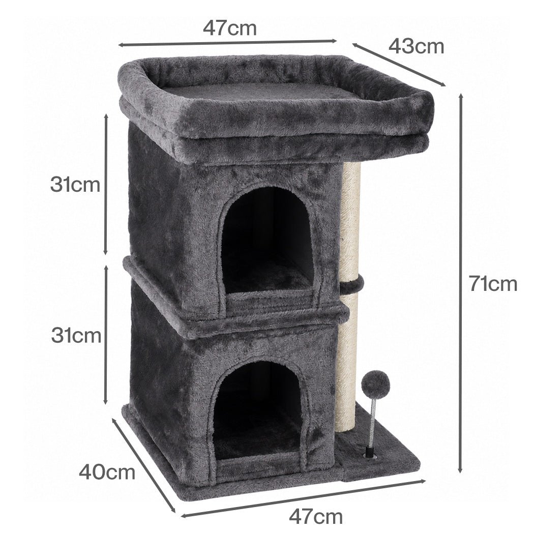 Pawz Cat Tree Cat Tower Top Perch Sisal Post E1 Particle Board Dark Grey
