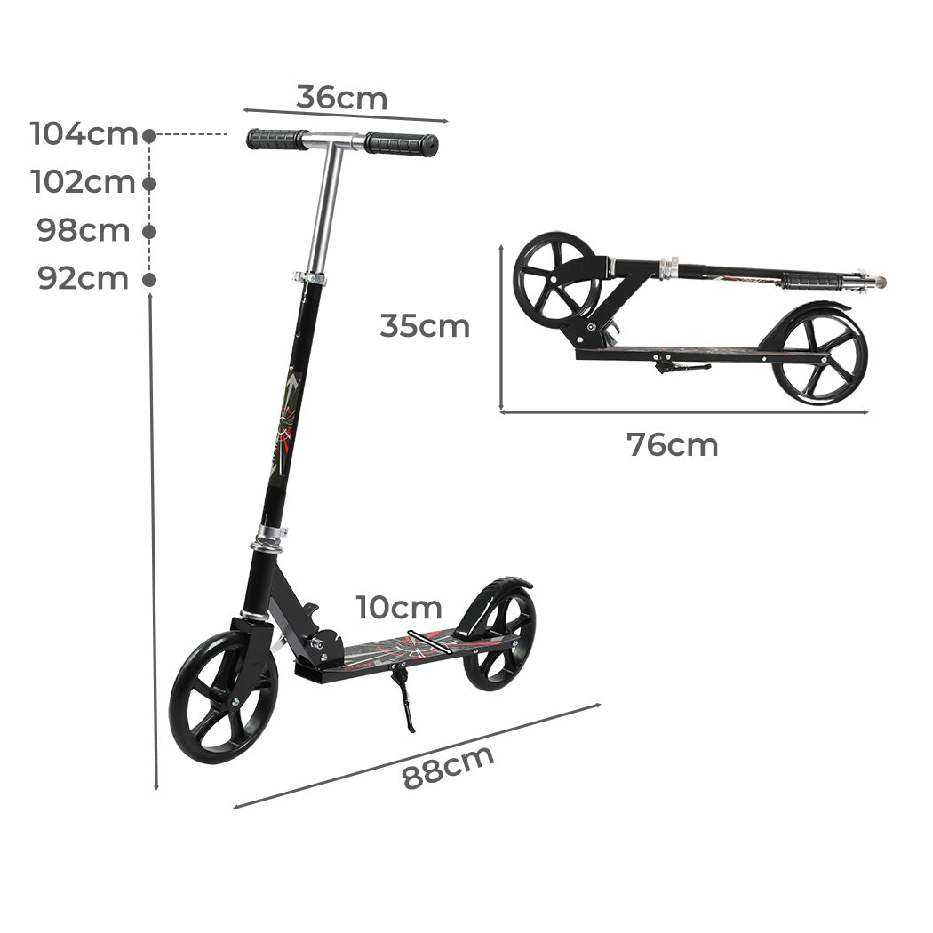 MONVELO Folding Scooter Dual Large Wheels Black