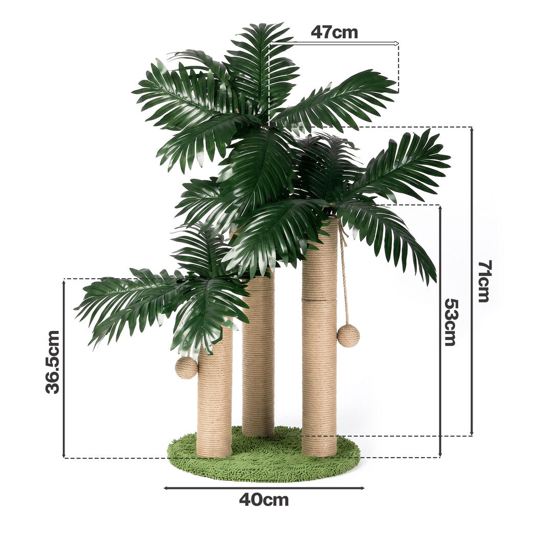 PaWz Cat Scratching Post 3 Heights Sisal Balls for Indoor Kitten Adult Green
