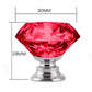 16 Pcs Red Crystal Knobs Diamond 30mm Small Red