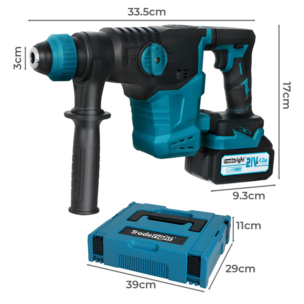 Traderight 21V Cordless Rotary Hammer Drill Tool Set