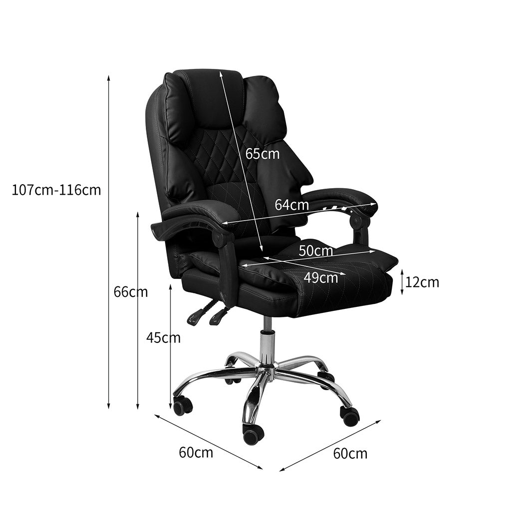 Levede Gaming Chair Office Computer Black No Footrest