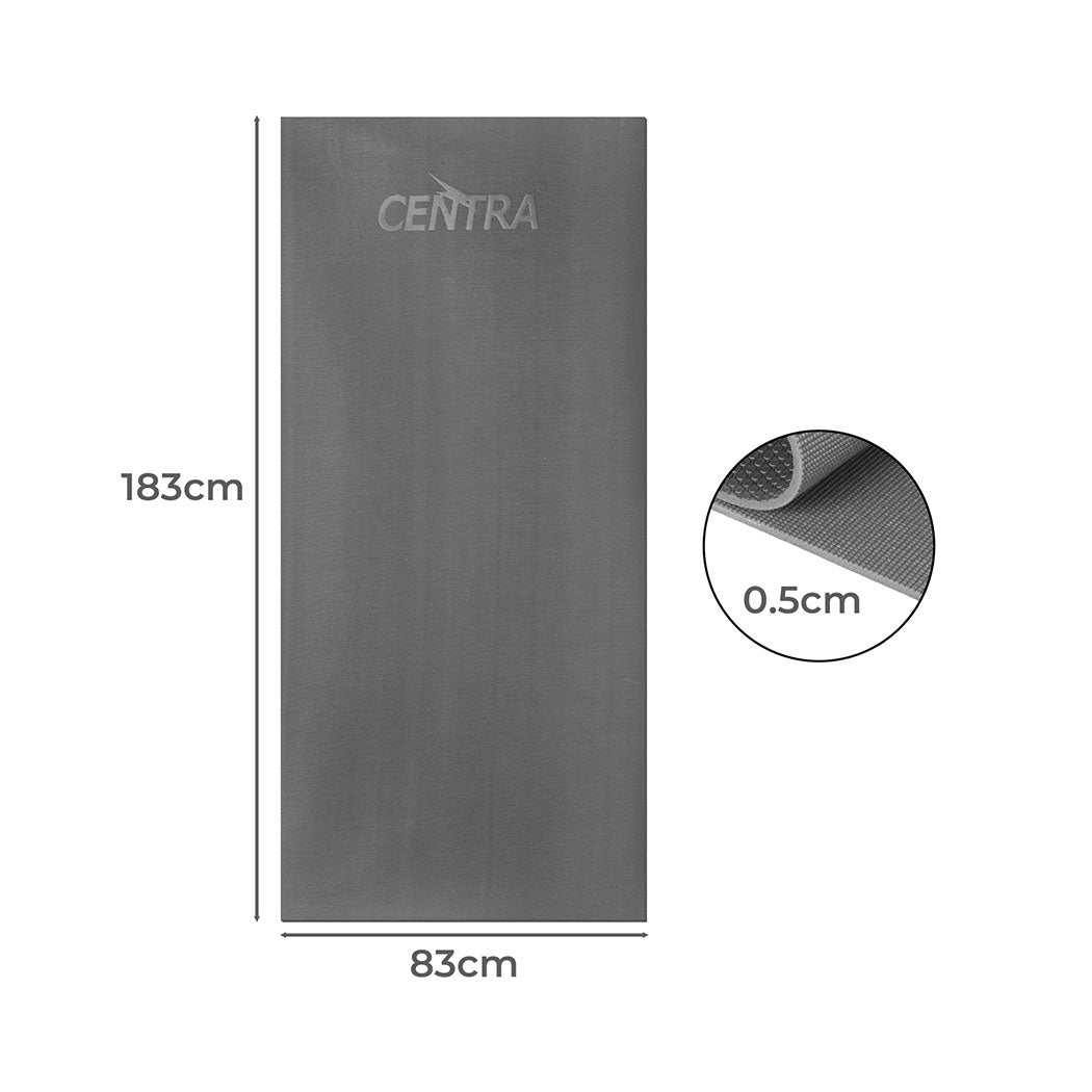 Centra Yoga Mat Non Slip 5mm Exercise Grey