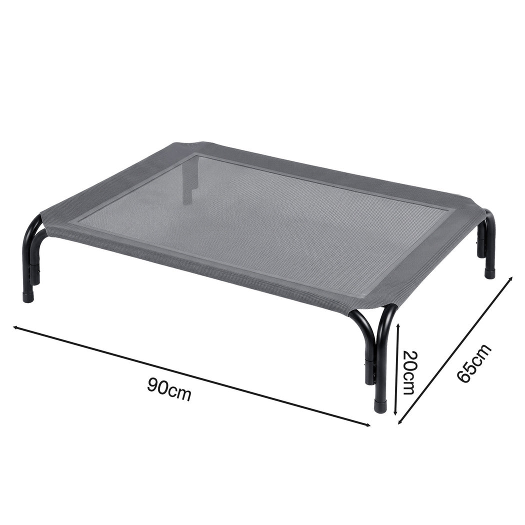 PaWz Raised Dog Bed Elevated Cooling Breathable Mesh for Indoor Outdoor Grey