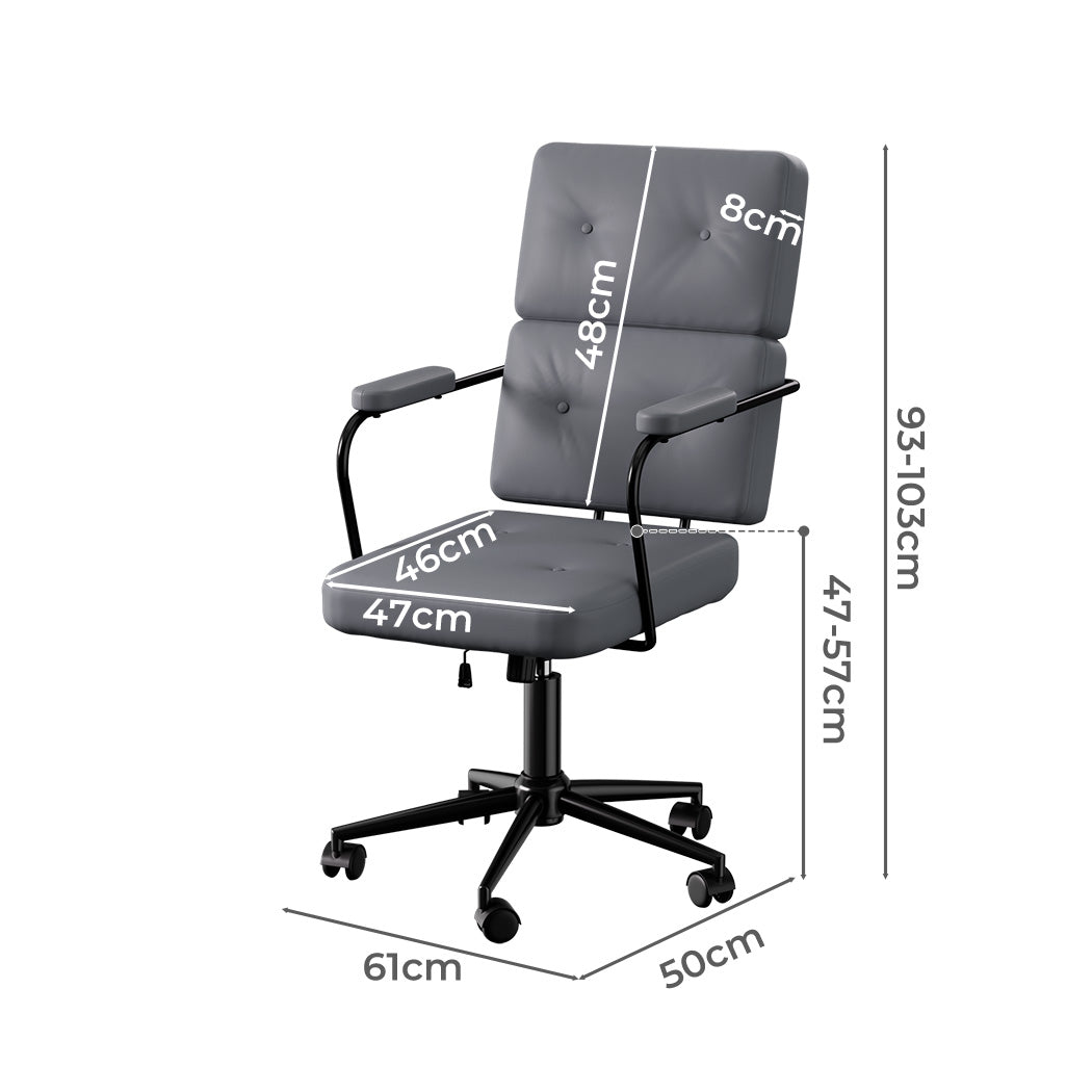 LEVEDE Ergonomic Office Chair Computer PU Grey