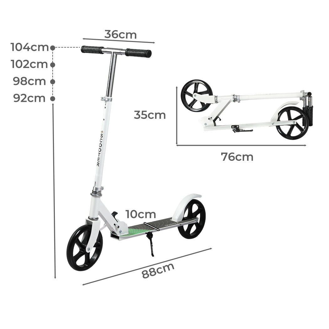 MONVELO Folding Scooter Dual Large Wheels White