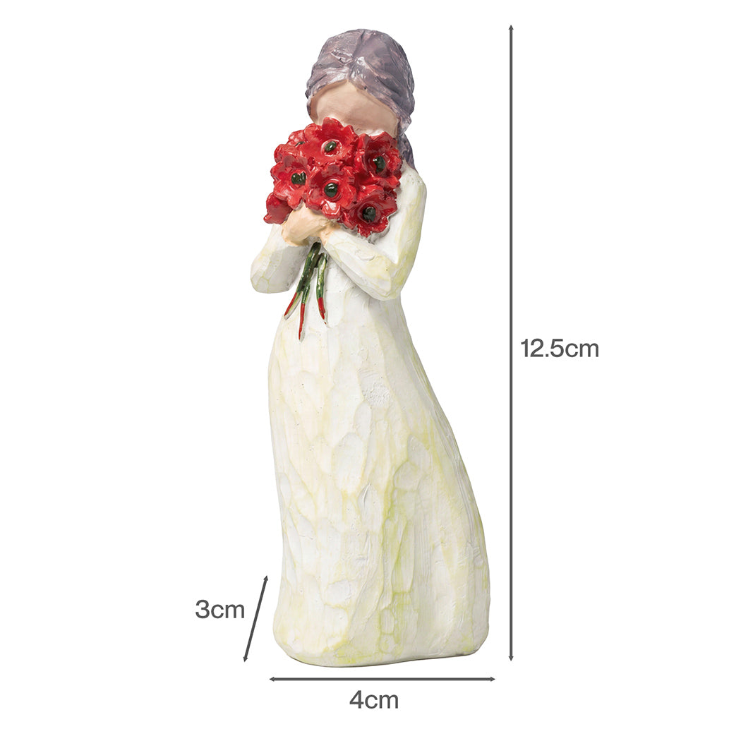 Levede Resin Bouquet Angel Figurines Gift with Love for Home Decor White