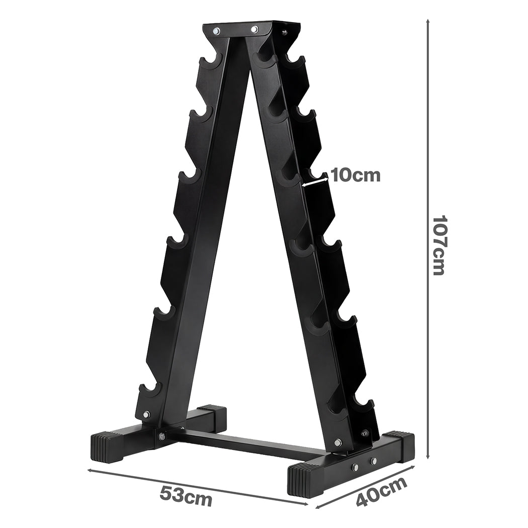 Centra Dumbbells Rack 6 Tier Stand Home Gym Exercise Storage 400kg Capacity