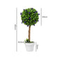 Lambu Artificial Plants Faux Lavender Topiary Set of 2 for Front Door Green
