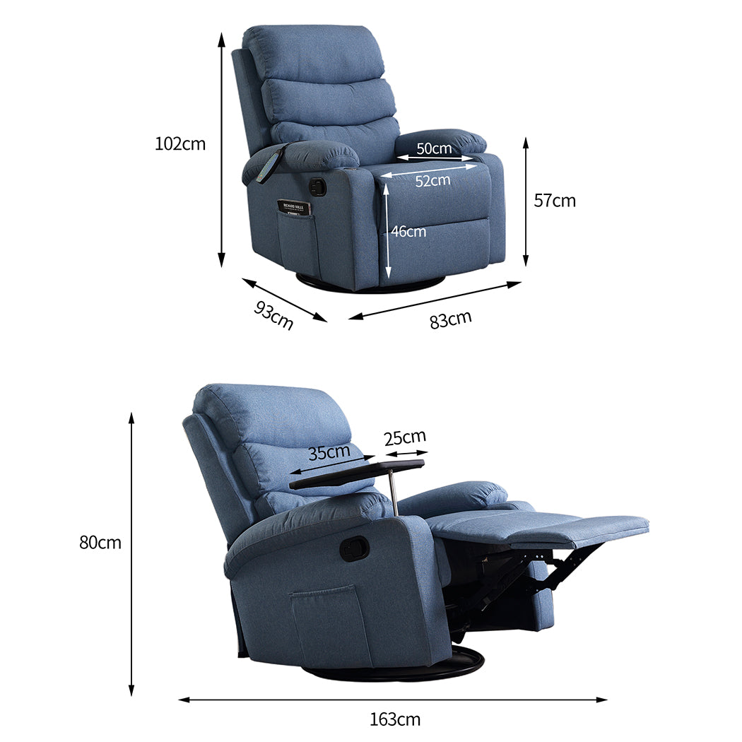 Levede Massage Chair Recliner Chairs Blue