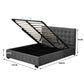 Levede Gas Lift Bed Frame Fabric Base Double Dark Grey