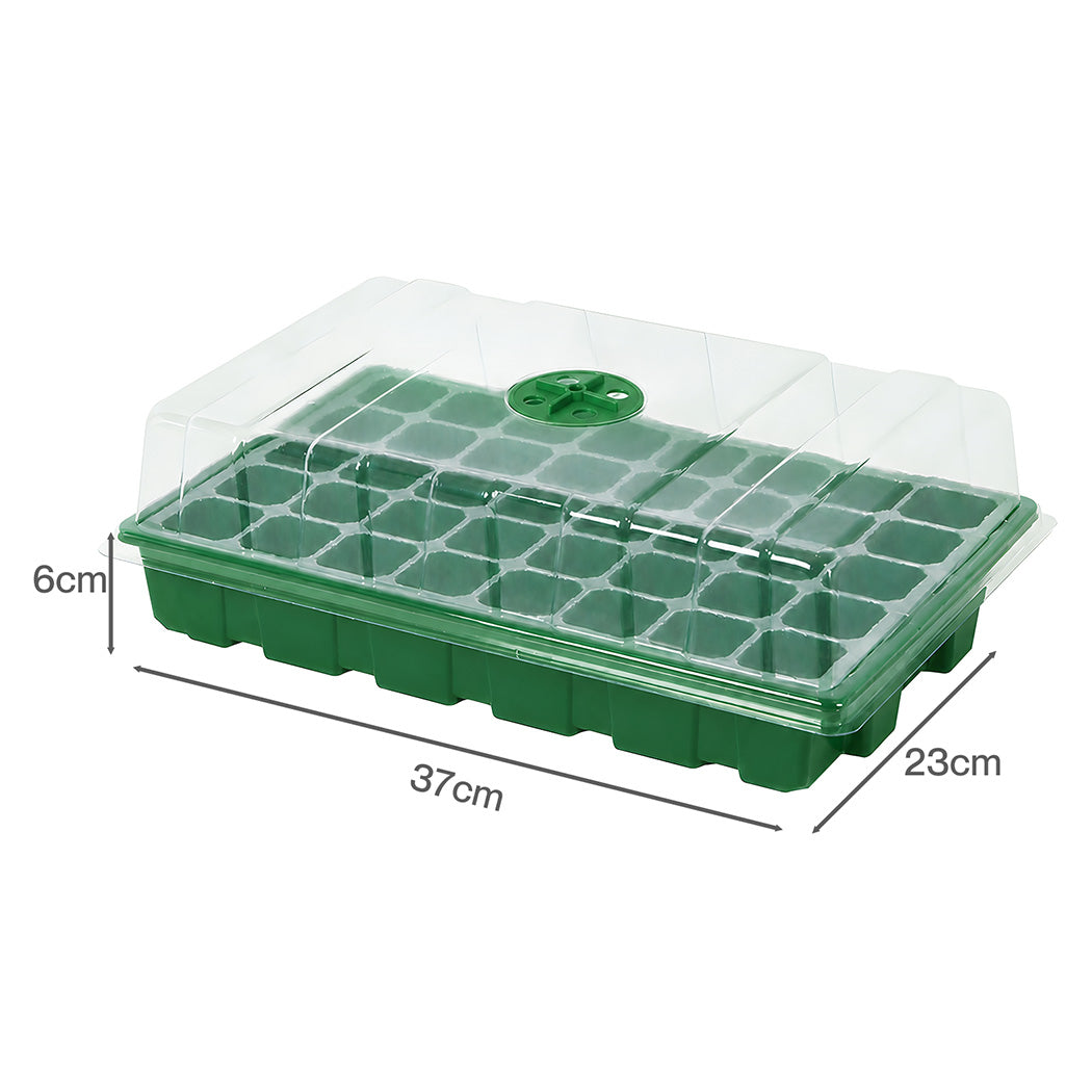 Toque Seedling Tray 5 Pack Greenhouse Kit With Vented Dome For Grouth Green