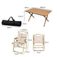 Levede Folding Camping Table Chair Set Oak