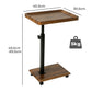 Levede C Shaped Side Table Height Adjustable Rolling 360° Swivel Top End Table
