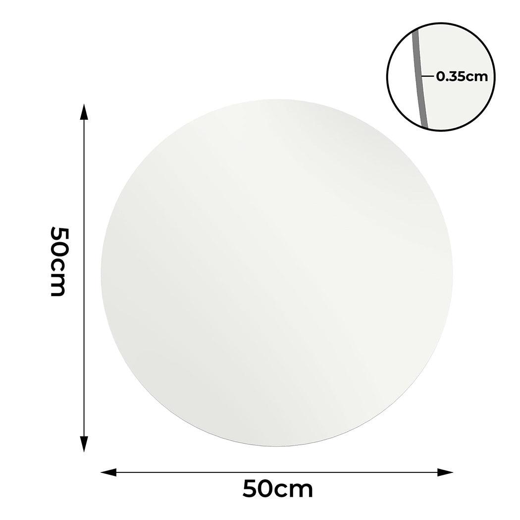 Yezi 50cm Round Wall Mirror Frameless Tempered Glass