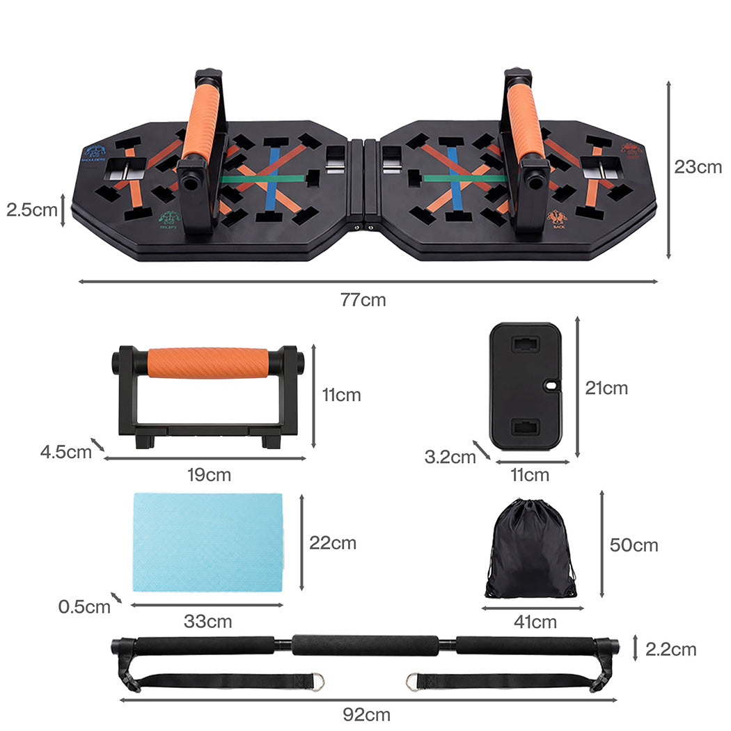 Centra Push Up Board Rack Stand Grip Bar Handle Muscle Train Gym Workout Fitness