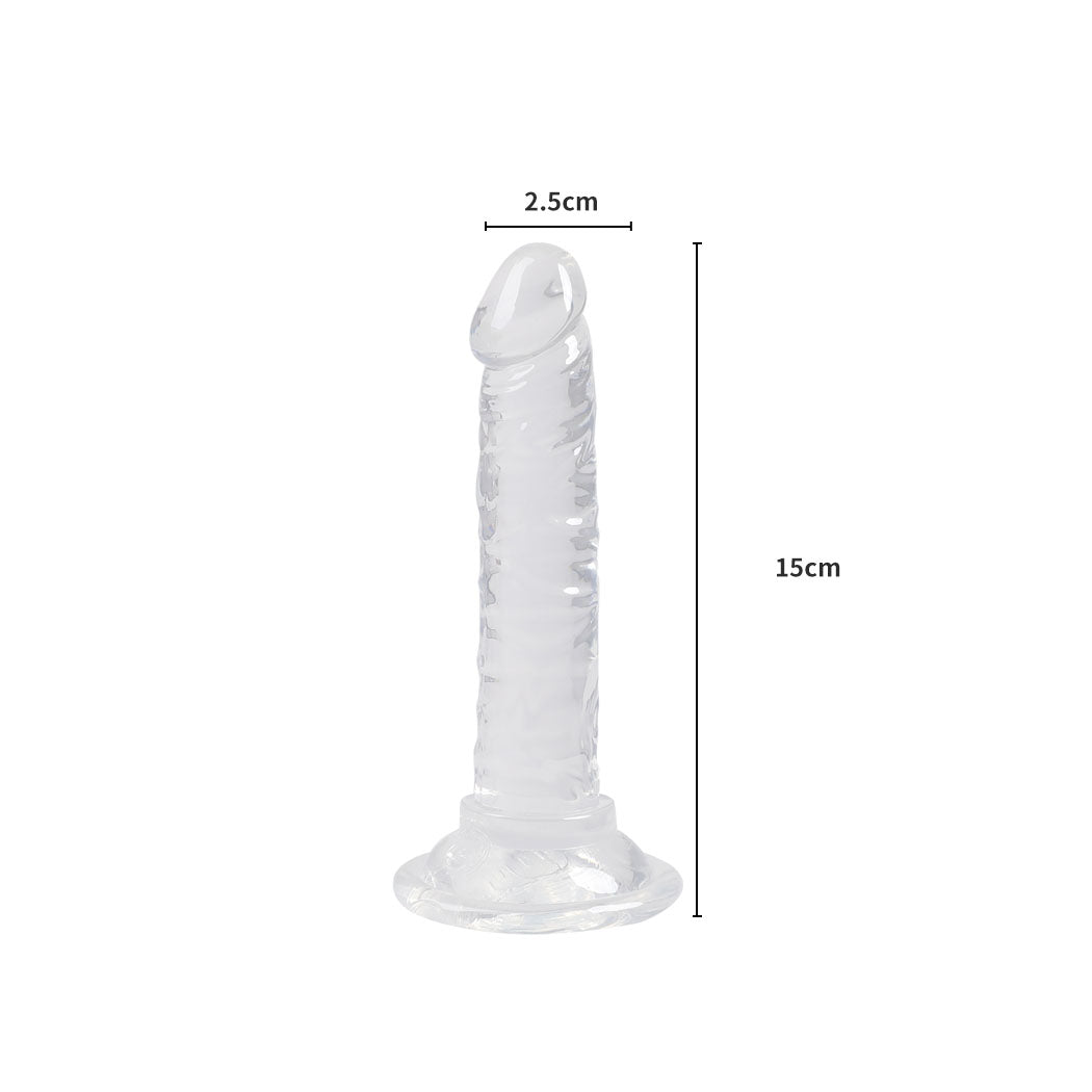 Crystal Dildo Dong Realistic Penis Cock White 15cm